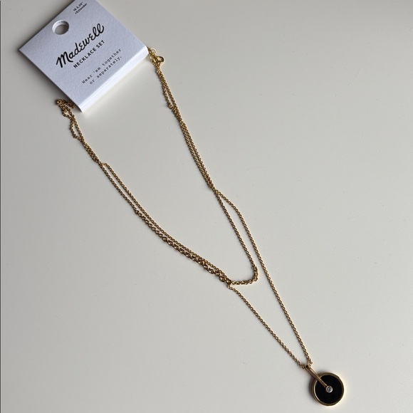 Madewell Two-Pack Stone Inlay Coin Necklace Set NWT - Picture 5 of 8